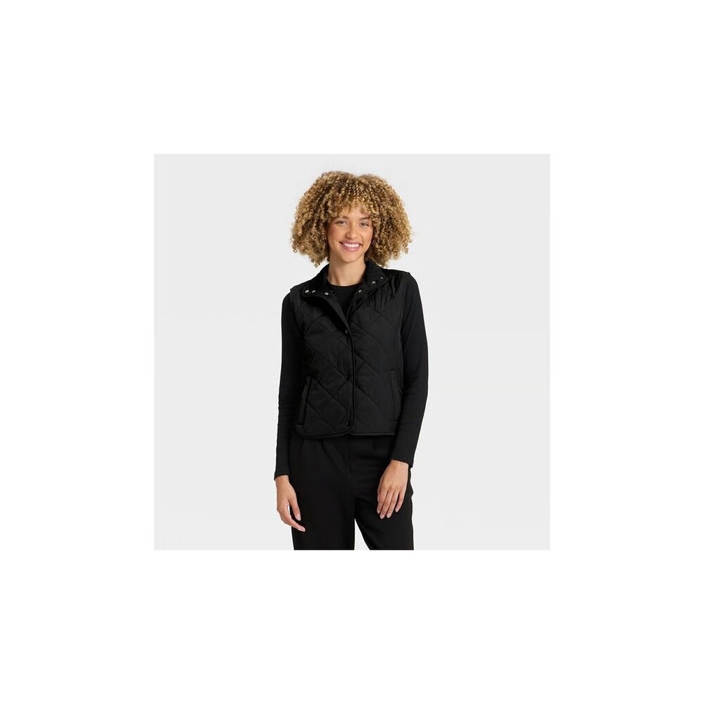 Women's Quilted Vest - A New Day Black S